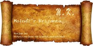 Molnár Krizanta névjegykártya